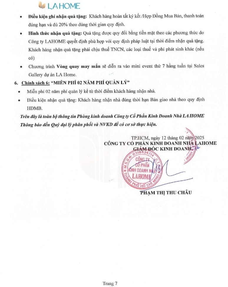 chính sách ưu đãi và phương thức thanh toán lahome bến lức